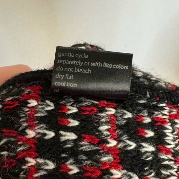 BERRETTI | Black & Red Tweed Wool Blend Knit Cardigan Sweater | Women's Medium - Picture 7 of 10